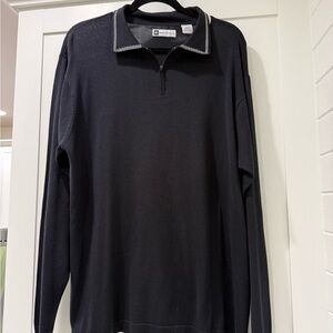 Bachrach Black‎ and Tan Zip Up Sweater